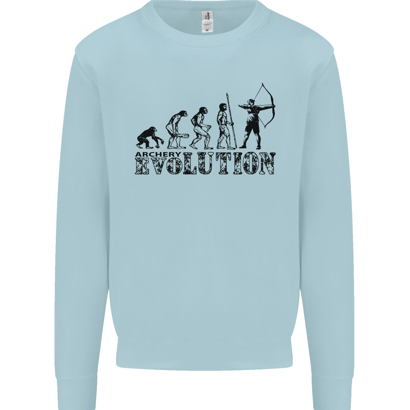 Evolution of an Archer Funny Archery Archer Mens Sweatshirt Jumper Light Blue