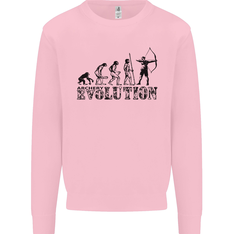 Evolution of an Archer Funny Archery Archer Mens Sweatshirt Jumper Light Pink