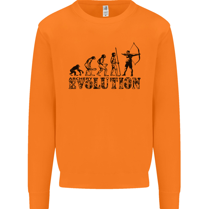 Evolution of an Archer Funny Archery Archer Mens Sweatshirt Jumper Orange