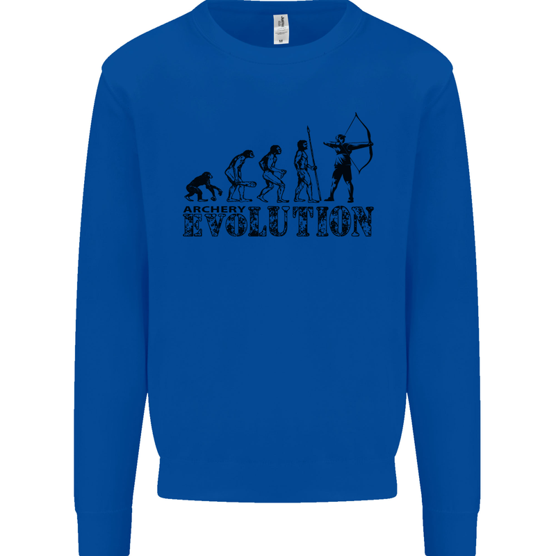 Evolution of an Archer Funny Archery Archer Mens Sweatshirt Jumper Royal Blue
