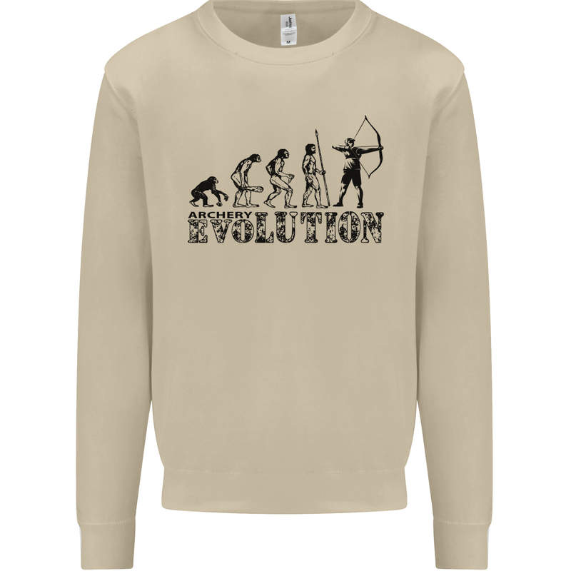 Evolution of an Archer Funny Archery Archer Mens Sweatshirt Jumper Sand