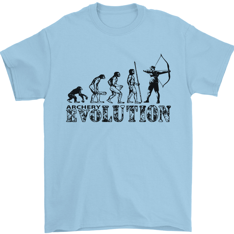 Evolution of an Archer Funny Archery Archer Mens T-Shirt Cotton Gildan Light Blue