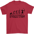Evolution of an Archer Funny Archery Archer Mens T-Shirt Cotton Gildan Red