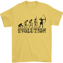 Evolution of an Archer Funny Archery Archer Mens T-Shirt Cotton Gildan Yellow
