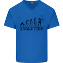 Evolution of an Archer Funny Archery Archer Mens V-Neck Cotton T-Shirt Royal Blue