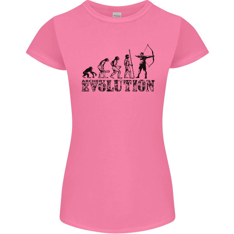 Evolution of an Archer Funny Archery Archer Womens Petite Cut T-Shirt Azalea