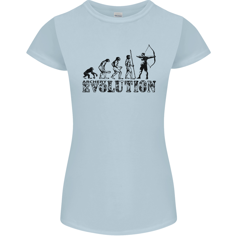 Evolution of an Archer Funny Archery Archer Womens Petite Cut T-Shirt Light Blue