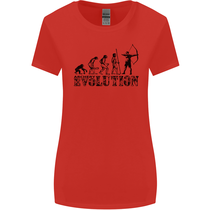 Evolution of an Archer Funny Archery Archer Womens Wider Cut T-Shirt Red