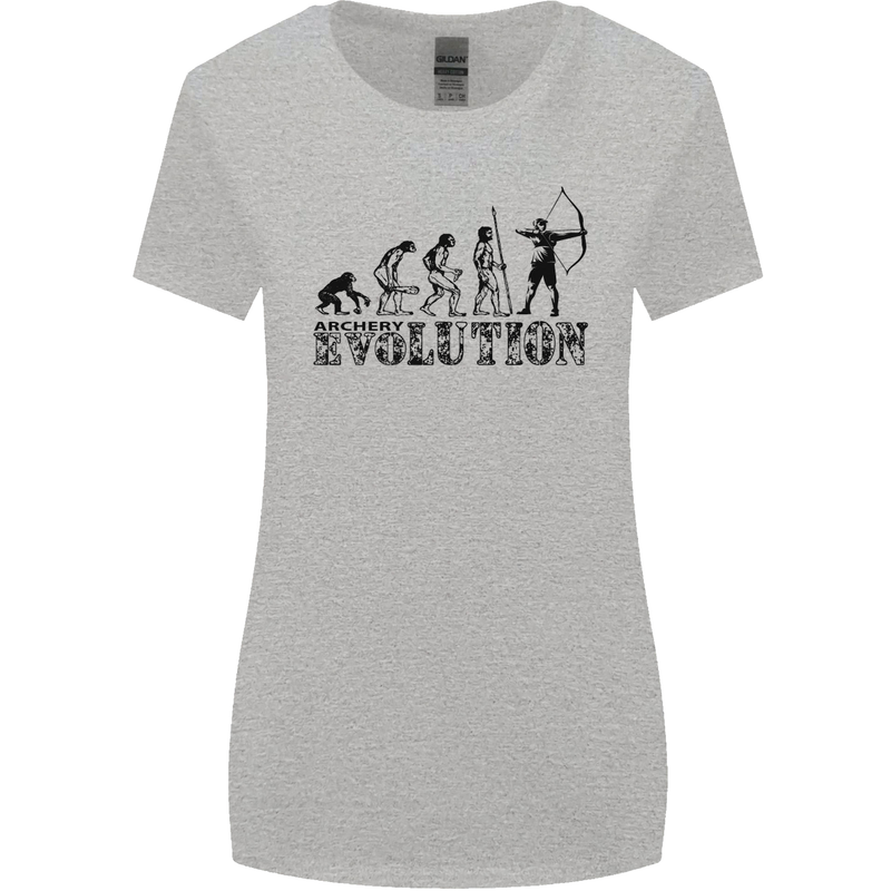 Evolution of an Archer Funny Archery Archer Womens Wider Cut T-Shirt Sports Grey