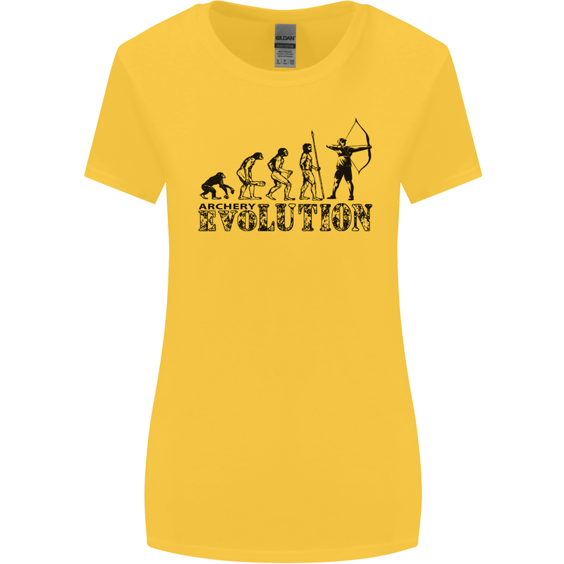 Evolution of an Archer Funny Archery Archer Womens Wider Cut T-Shirt Yellow