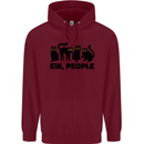 Ew People Cats Funny Childrens Kids Hoodie Maroon