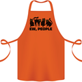 Ew People Cats Funny Cotton Apron 100% Organic Orange