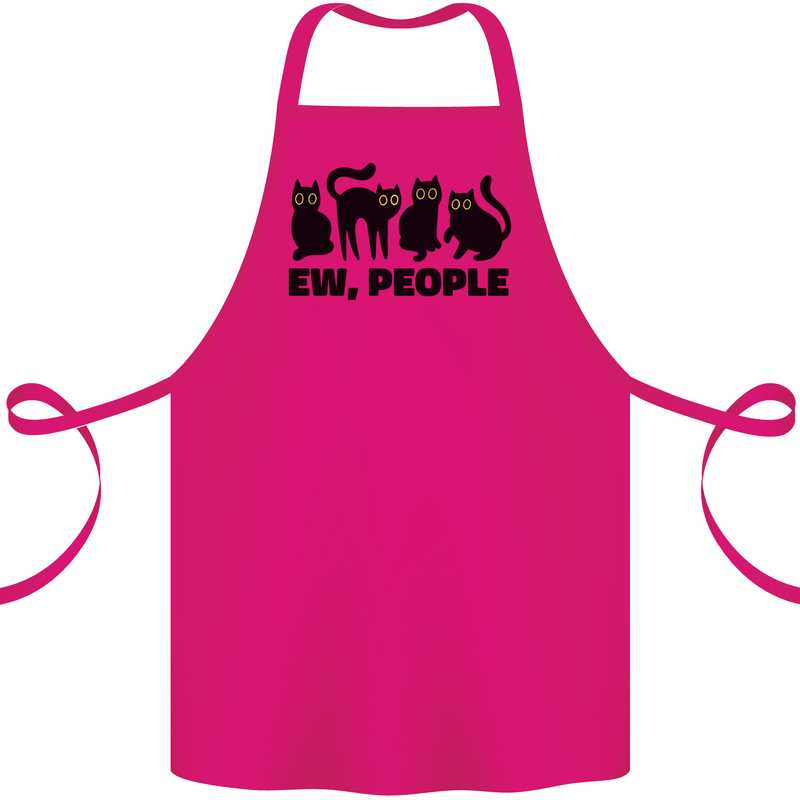 Ew People Cats Funny Cotton Apron 100% Organic Pink