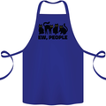Ew People Cats Funny Cotton Apron 100% Organic Royal Blue