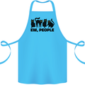 Ew People Cats Funny Cotton Apron 100% Organic Turquoise