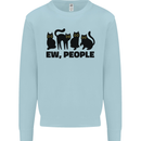 Ew People Cats Funny Kids Sweatshirt Jumper Light Blue