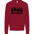 Ew People Cats Funny Kids Sweatshirt Jumper Red