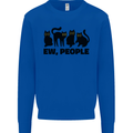 Ew People Cats Funny Kids Sweatshirt Jumper Royal Blue