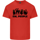 Ew People Cats Funny Kids T-Shirt Childrens Red