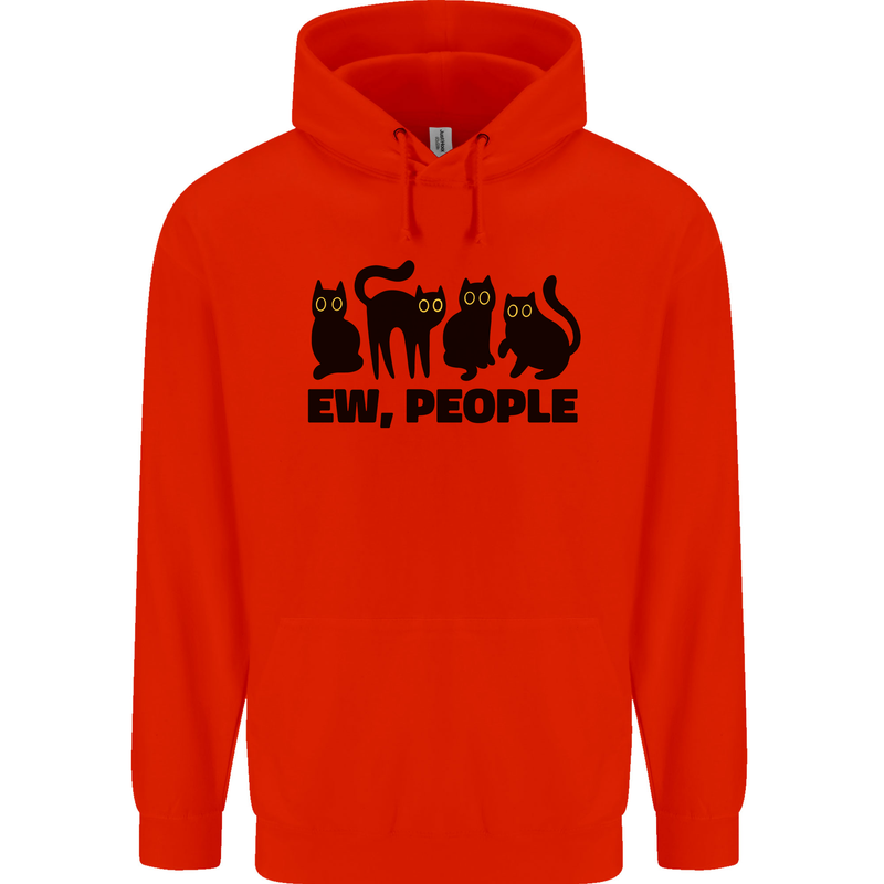 Ew People Cats Funny Mens 80% Cotton Hoodie Bright Red