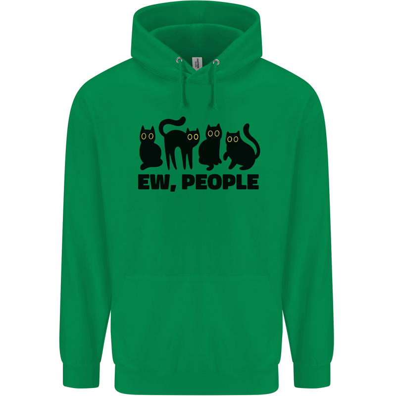 Ew People Cats Funny Mens 80% Cotton Hoodie Irish Green