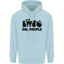 Ew People Cats Funny Mens 80% Cotton Hoodie Light Blue