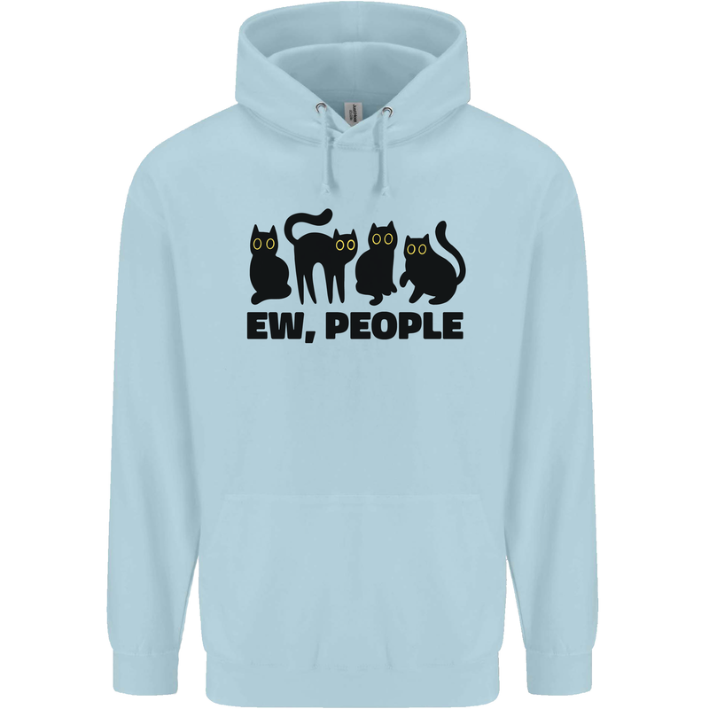 Ew People Cats Funny Mens 80% Cotton Hoodie Light Blue