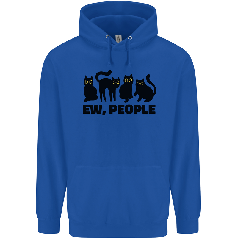 Ew People Cats Funny Mens 80% Cotton Hoodie Royal Blue