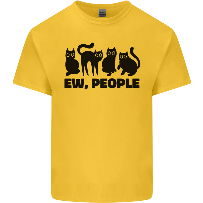 Ew People Cats Funny Mens Cotton T-Shirt Tee Top Yellow