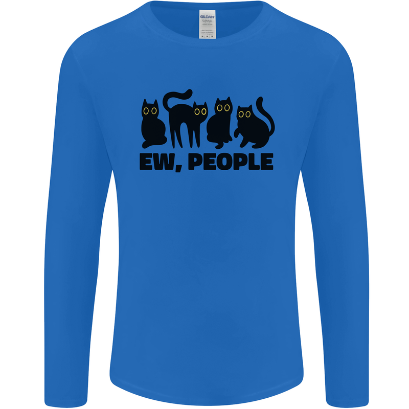Ew People Cats Funny Mens Long Sleeve T-Shirt Royal Blue