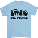 Ew People Cats Funny Mens T-Shirt 100% Cotton Light Blue