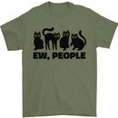 Ew People Cats Funny Mens T-Shirt 100% Cotton Military Green