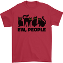 Ew People Cats Funny Mens T-Shirt 100% Cotton Red