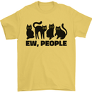 Ew People Cats Funny Mens T-Shirt 100% Cotton Yellow