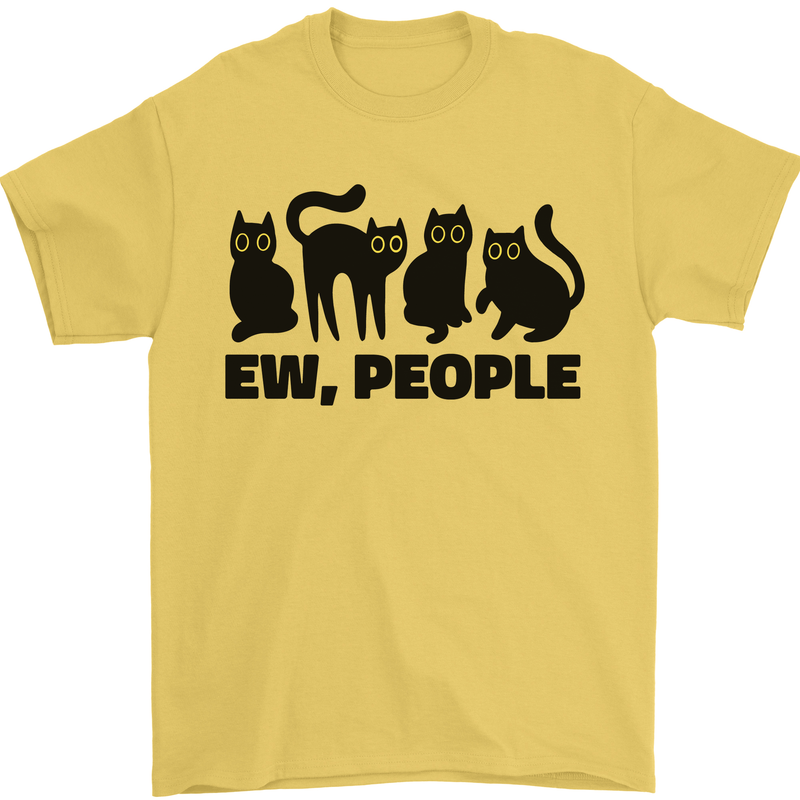 Ew People Cats Funny Mens T-Shirt 100% Cotton Yellow