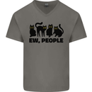 Ew People Cats Funny Mens V-Neck Cotton T-Shirt Charcoal