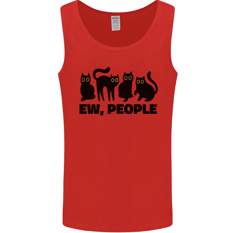 Ew People Cats Funny Mens Vest Tank Top Red