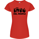 Ew People Cats Funny Womens Petite Cut T-Shirt Red