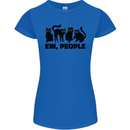 Ew People Cats Funny Womens Petite Cut T-Shirt Royal Blue