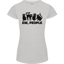 Ew People Cats Funny Womens Petite Cut T-Shirt Sports Grey