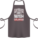 Excuses Calories Gym Training Top Funny Cotton Apron 100% Organic Dark Grey