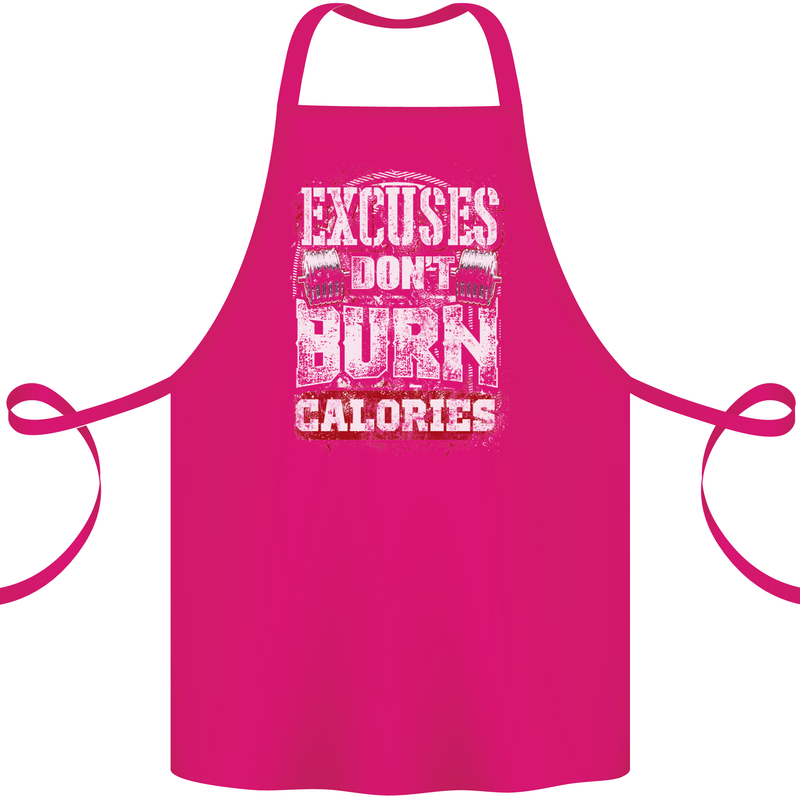 Excuses Calories Gym Training Top Funny Cotton Apron 100% Organic Pink