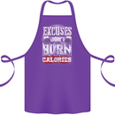 Excuses Calories Gym Training Top Funny Cotton Apron 100% Organic Purple