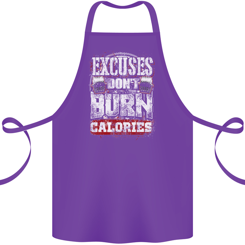 Excuses Calories Gym Training Top Funny Cotton Apron 100% Organic Purple