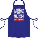 Excuses Calories Gym Training Top Funny Cotton Apron 100% Organic Royal Blue