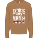 Excuses Calories Gym Training Top Funny Mens Sweatshirt Jumper Caramel Latte