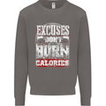 Excuses Calories Gym Training Top Funny Mens Sweatshirt Jumper Charcoal