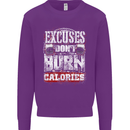 Excuses Calories Gym Training Top Funny Mens Sweatshirt Jumper Purple