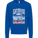 Excuses Calories Gym Training Top Funny Mens Sweatshirt Jumper Royal Blue
