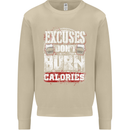 Excuses Calories Gym Training Top Funny Mens Sweatshirt Jumper Sand